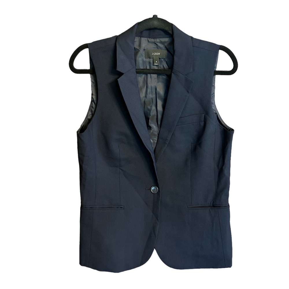J. CREW Navy Italian Wool Vest - Size 8 EUC